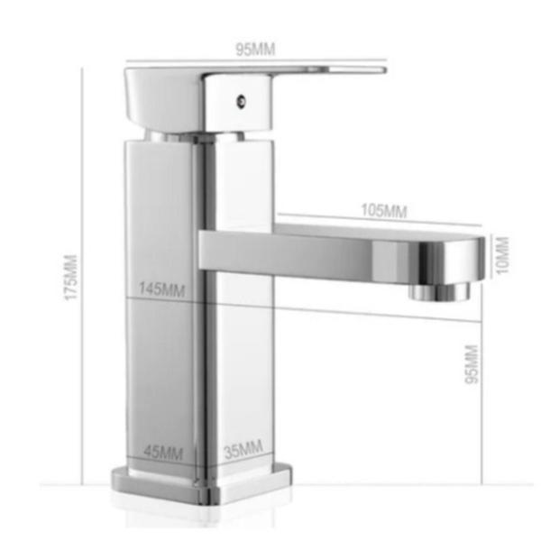 Imagem de Torneira De Banheiro Monocomando Misturador Inox Quente/frio Cor Prateado