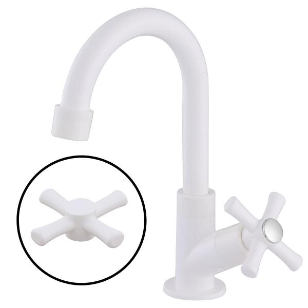 Torneira De Banheiro Para Lavatório Mesa 1/4 Volta Na Cor Branca C31 - Caman Acabamentos Imagem de Torneira De Banheiro Para Lavatório Mesa 1/4 Volta Na Cor Branca C31