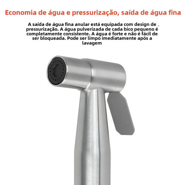 Torneira de Bidê Portátil em Aço Inoxidável - Autolimpante para Banheiro e Vaso Sanitário Imagem de Torneira de Bidê Portátil em Aço Inoxidável - Autolimpante para Banheiro e Vaso Sanitário