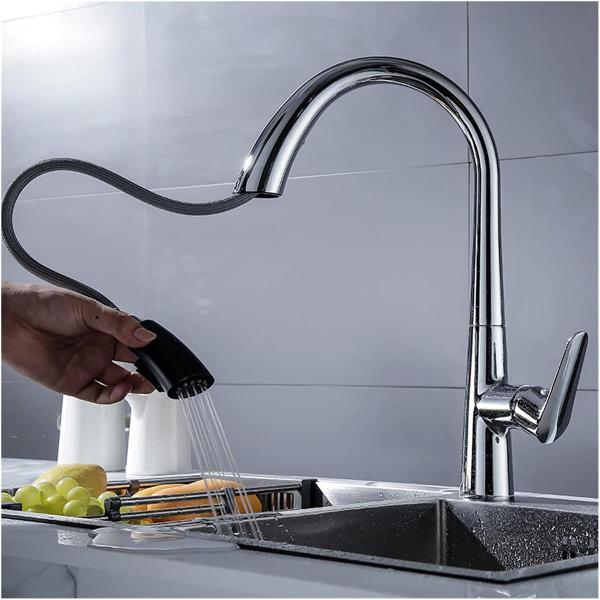 Imagem de Torneira De Cozinha Goumert Extensivel Bancada Pia Luxo Monocomando Jato Agua Quente Fria 360 Graus Moderna Sofisticada