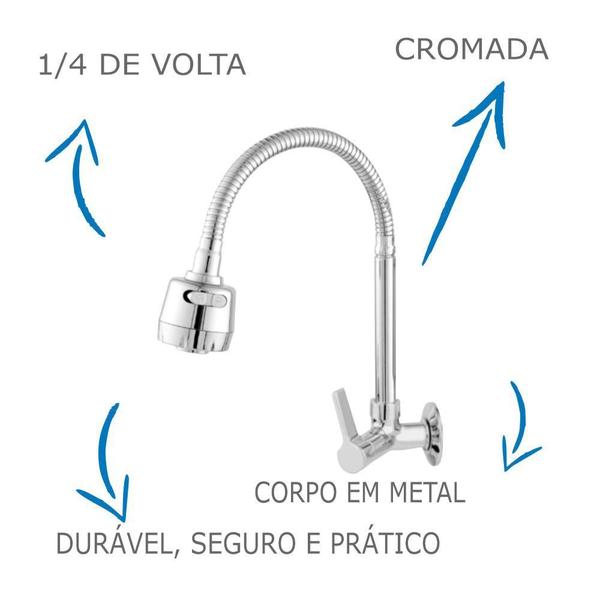 Imagem de Torneira De Cozinha Gourmet 1167 C-70 De Parede E Alavanca