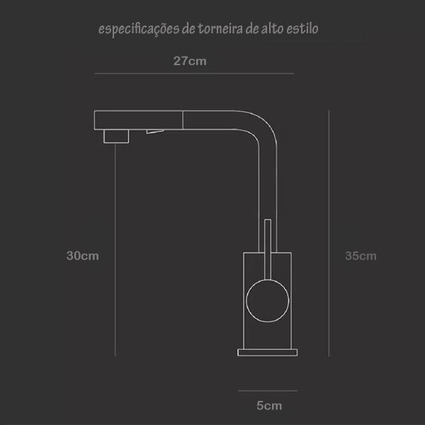 Imagem de Torneira De Cozinha Gourmet Pia Flexível Monocomando