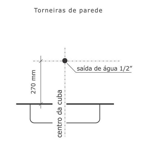 Imagem de Torneira de Cozinha Parede Aquarius 1158 Fabrimar - Tigre Metais