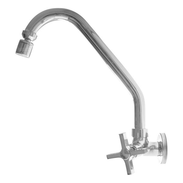 Torneira de Cozinha Parede Bica Móvel Alavanca em X Tubo J 3322 - Império das Torneiras Imagem de Torneira de Cozinha Parede Bica Móvel Alavanca em X Tubo J 3322
