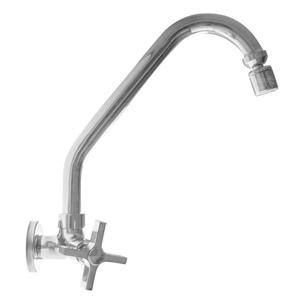 Torneira de Cozinha Parede Bica Móvel Alavanca em X Tubo J 3322 - Império das Torneiras Imagem de Torneira de Cozinha Parede Bica Móvel Alavanca em X Tubo J 3322