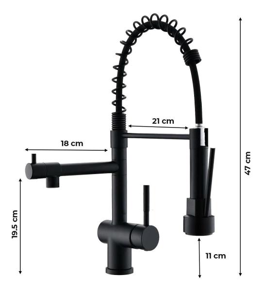 Imagem de Torneira De Cozinha Preta Pia Gourmet Monocomando Inox 304