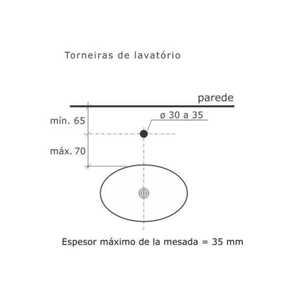 Imagem de Torneira de Lavatório Mesa Digital Line 1190 Fabrimar - Tigre Metais