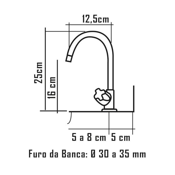 Imagem de Torneira de Lavatório Mesa Tubo Fixo Ascot 1192 Fabrimar - Tigre Metais