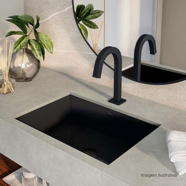 Imagem de Torneira de Mesa Bica Baixa Tube Black Matte Deca