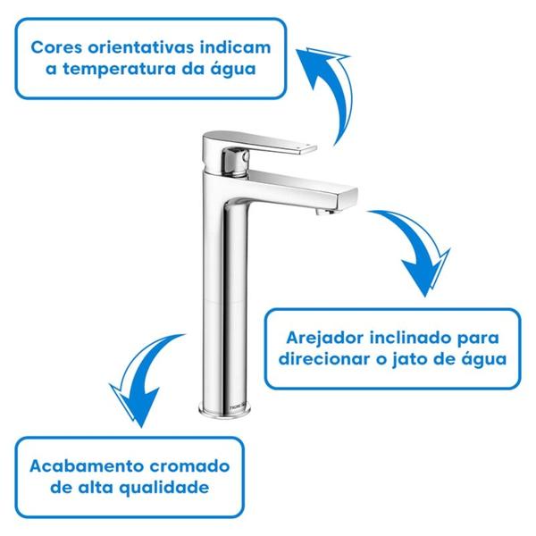 Imagem de Torneira de Mesa Monocomando para Banheiro Middle Alto 2877 Fabrimar - Tigre Metais