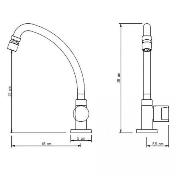 Imagem de Torneira de Mesa para Cozinha 1156MJ10 1/4 de Volta Japi