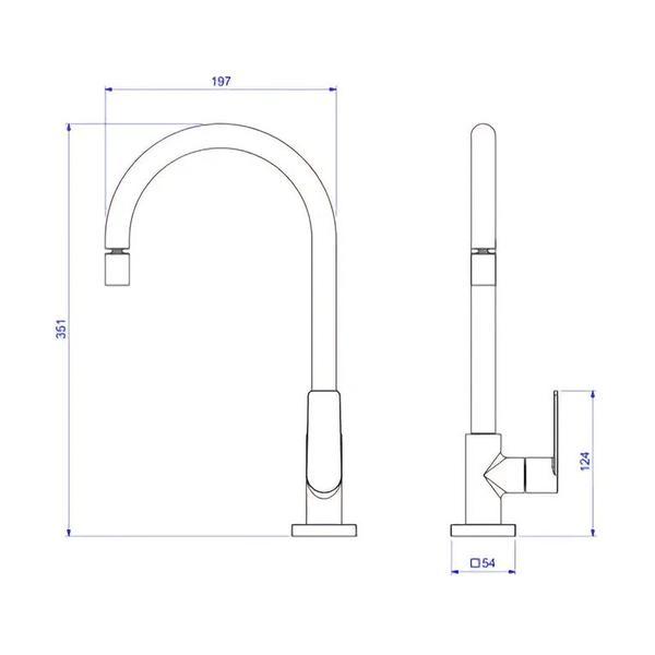 Imagem de Torneira de Mesa para Cozinha Just Bica Móvel Cromado - Deca