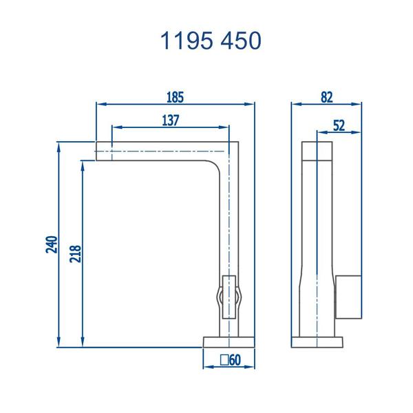 Imagem de Torneira de Mesa para Lavatório Cromado Horus 1195 C450 Fani