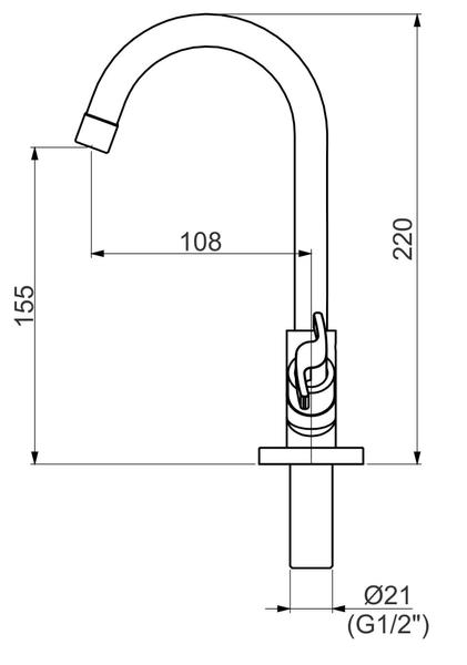 Imagem de Torneira de Mesa Para Lavatório DN15 1196 Perflex