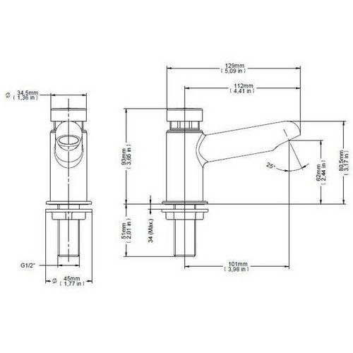 Imagem de Torneira de Mesa Para Lavatório Pressmatic Alfa Chrome Docol 00446106