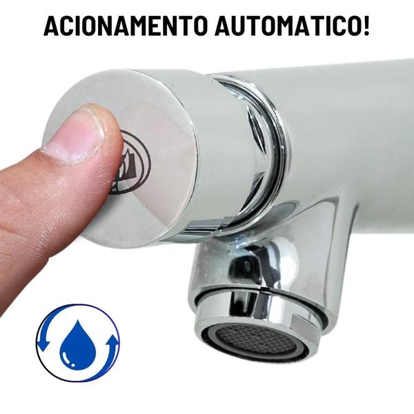 Imagem de Torneira De Parede Banheiro Pia Cozinha Economica Automatica Matic Economica Metal Cromada Iguatemi