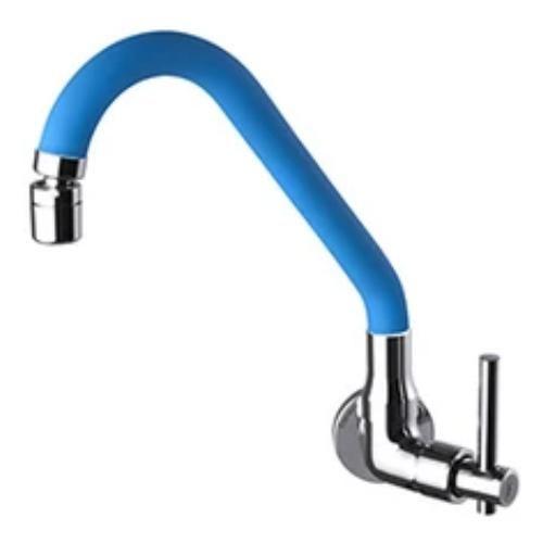 Imagem de Torneira De Parede Bica Móvel 1/4 Volta Articulável 4169BLUE ABS Metal Silicone Cor Azul