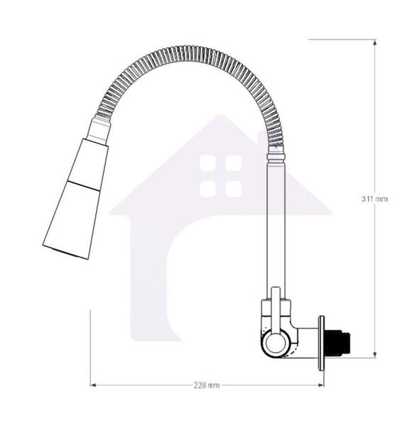 Imagem de Torneira De Parede Cozinha Flex Cone Gourmet Inox Cod-1141-8