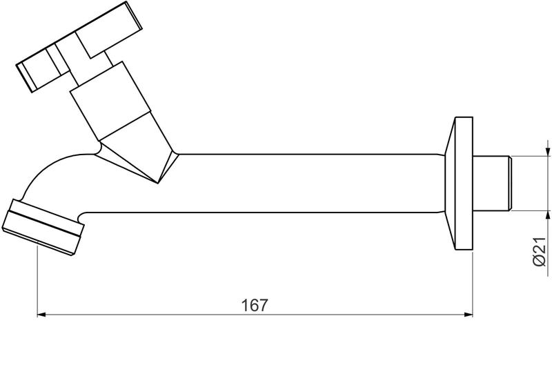 Imagem de Torneira de Parede Longa para Jardim DN1520 1130 Perflex