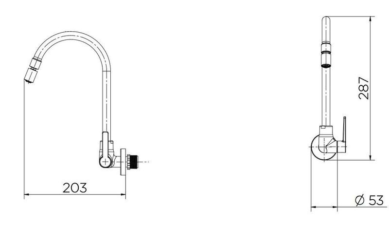 Torneira de Parede para Cozinha Gali Cromado - Docol Imagem de Torneira de Parede para Cozinha Gali Cromado - Docol