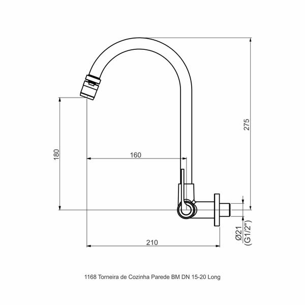Imagem de Torneira De Parede Para Cozinha - Long