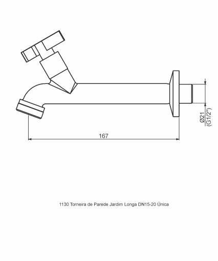 Imagem de Torneira de Parede para Jardim Única Cromado - Perflex