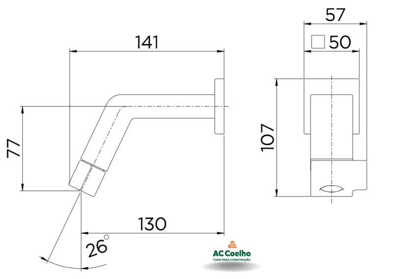 Torneira de Parede para Lavatorio Bica Curta Dix Cromado - Docol Imagem de Torneira de Parede para Lavatorio Bica Curta Dix Cromado - Docol