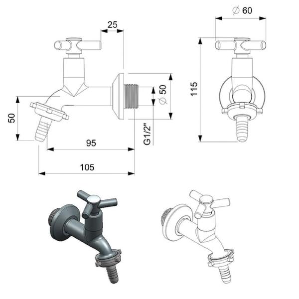 Imagem de Torneira De Tanque Jardim Celite One Com Bico Cr B5007ckcr3