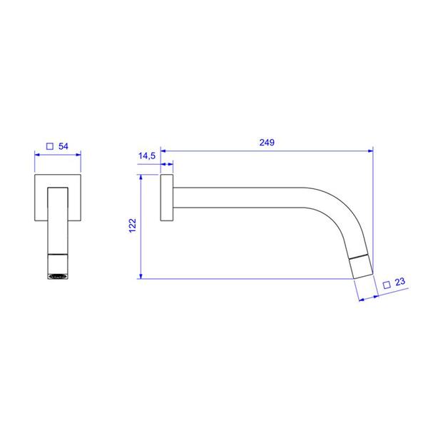 Imagem de Torneira Deca Tube 1178.BL.TUB.MT de Parede Black Matte