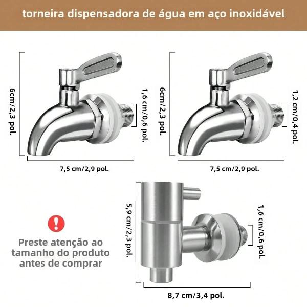 Imagem de Torneira Dispensadora De Bebidas De Aço Inoxidável, Torneira De Substituição Leeseph Para Suco De