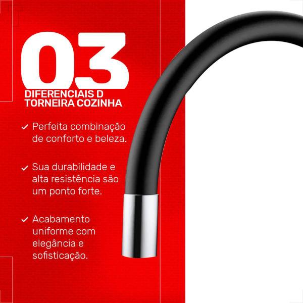 Imagem de Torneira docol cozinha parede spice cromada/black 904857