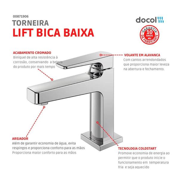 Imagem de Torneira Docol Lift para Lavatório de Mesa 