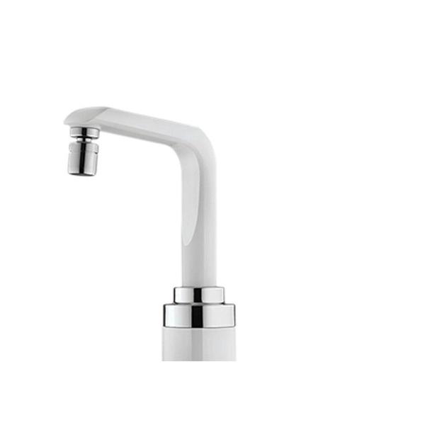 Torneira Eletr.Essenc Mesa L_C 220V Branco/Cromado Imagem de Torneira Eletr.Essenc Mesa L_C 220V Branco/Cromado