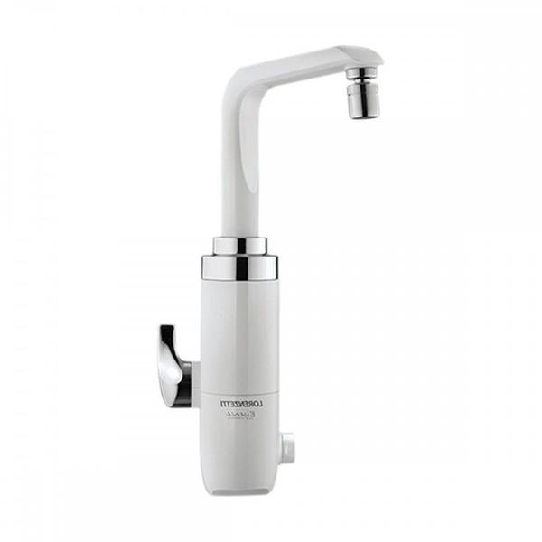 Torneira Eletr.Essenc Mesa L_C 220V Branco/Cromado Imagem de Torneira Eletr.Essenc Mesa L_C 220V Branco/Cromado