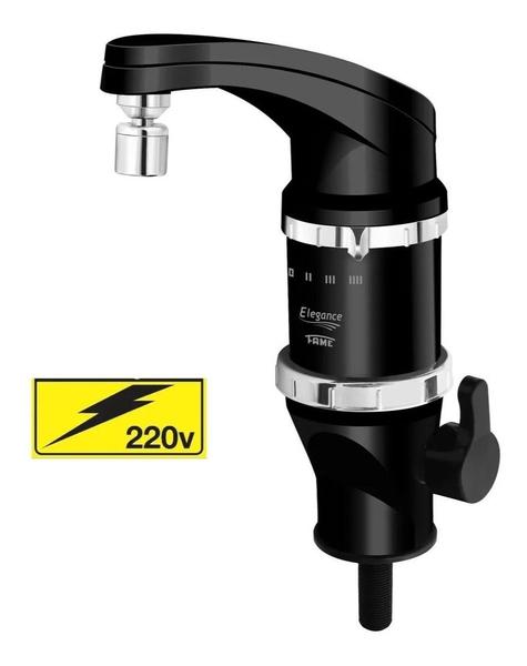 Torneira Elétrica 4T Elegance Preta 220V/5400W Bancada - FAME Imagem de Torneira Elétrica 4T Elegance Preta 220V/5400W Bancada - FAME