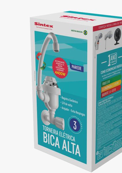 Imagem de Torneira Elétrica Bica Alta Parede 220v 4400w Tep244 Sintex