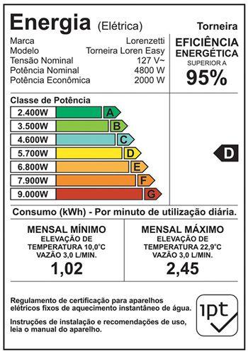 Imagem de Torneira Elétrica Bica Móvel Easy Branca 127V 4800W Lorenzetti