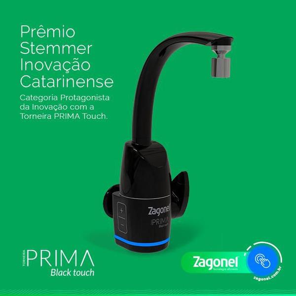 Imagem de Torneira elétrica com comando eletrônico Prima Tocuch Black Zagonel  220V (Preta)