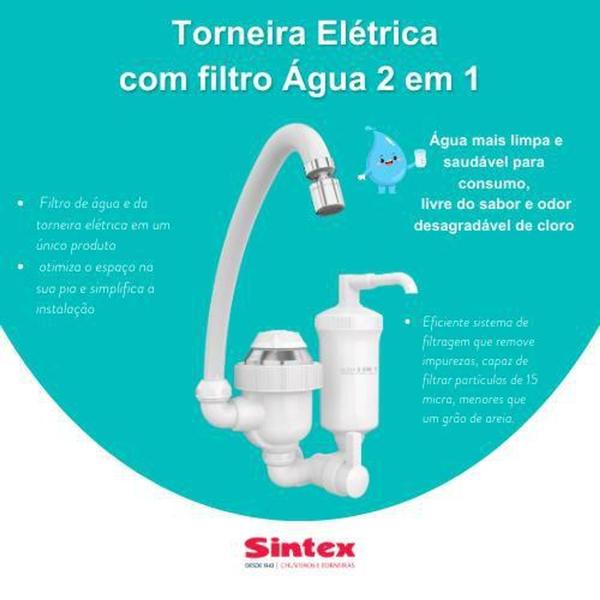 Imagem de Torneira Elétrica de bancada com filtro Água 2 em 1 3T 220V 4400W TFB244 - Sintex