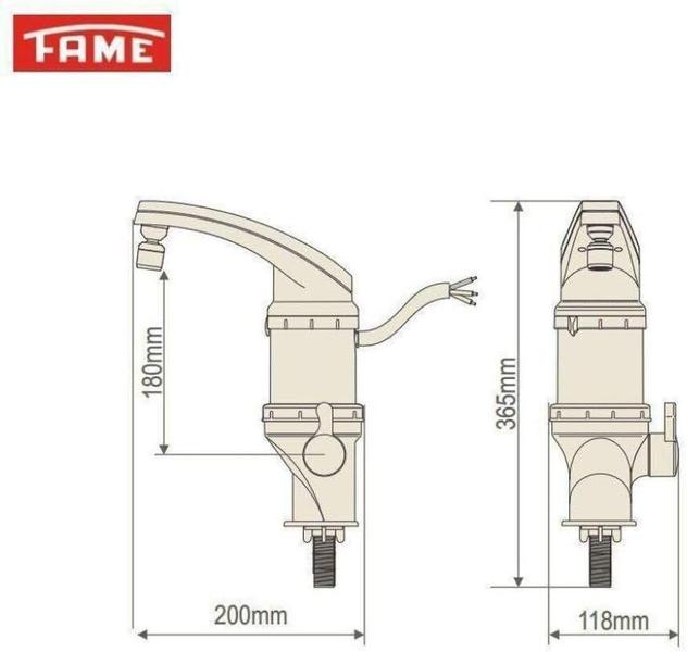 Imagem de Torneira Elétrica de Bancada Elegance Bica Alta 4T Fame 220V Preta