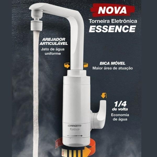 Imagem de Torneira Eletrica Essence Parede 5500w 220v - Lorenzetti Cor Branco