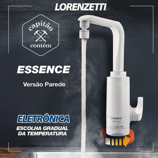 Imagem de Torneira Elétrica Essence Parede Eletrônica 220v 5500w Branco Cromado Lorenzetti