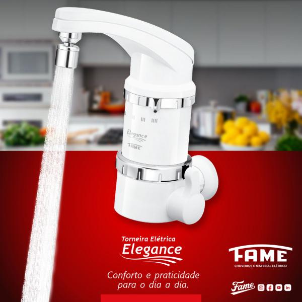 Imagem de Torneira Eletrica Fame 4t Elegance Branca 220v 5400w Parede