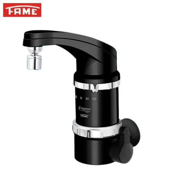 Torneira Elétrica FAME 4T Elegance parede 220V 5400W preta Imagem de Torneira Elétrica FAME 4T Elegance parede 220V 5400W preta