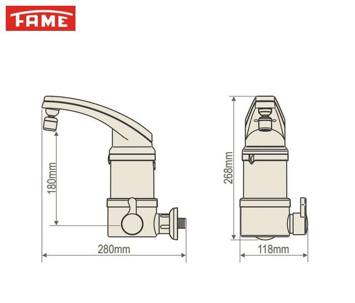 Torneira Elétrica Fame Elegance 4T de Parede 220V 5400W Preta Imagem de Torneira Elétrica Fame Elegance 4T de Parede 220V 5400W Preta
