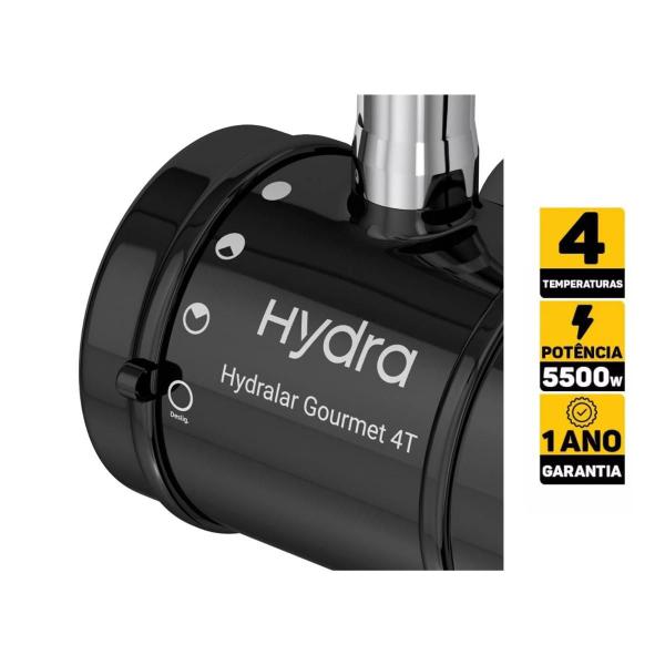 Imagem de Torneira Elétrica Hydra Flexível Parede Preto 5500W 220v