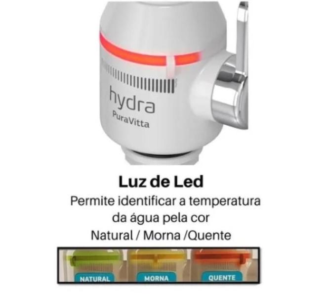 Torneira Elétrica Hydra PuraVitta Parede Branca Imagem de Torneira Elétrica Hydra PuraVitta Parede Branca