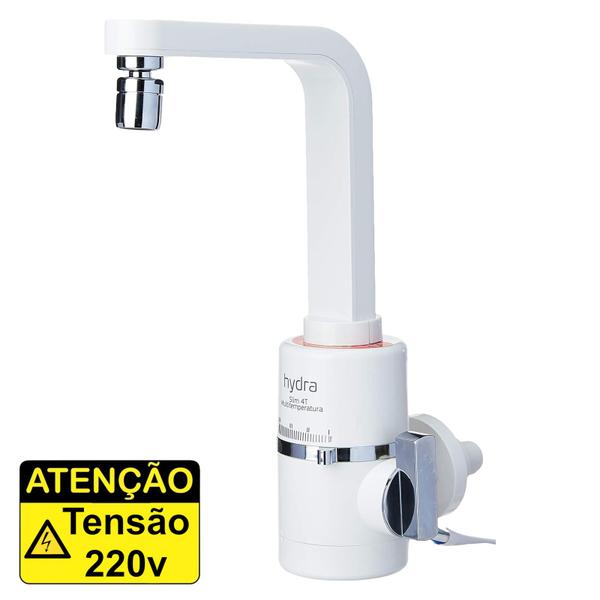 Imagem de Torneira Elétrica Hydra Slim 4T Parede 5.500W Branca 220v