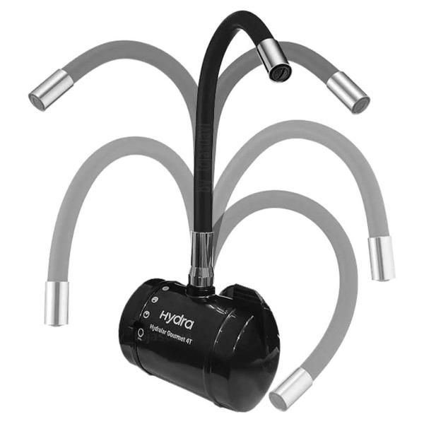 Torneira Elétrica Hydralar Gourmet Parede 4T Bica Alta Flex Preta Hydra Imagem de Torneira Elétrica Hydralar Gourmet Parede 4T Bica Alta Flex Preta Hydra