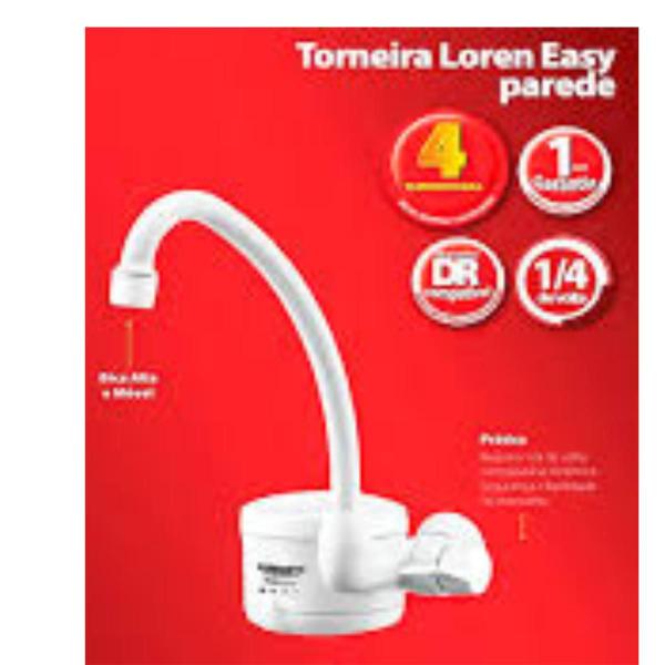 Imagem de Torneira Elétrica Loren Easy 5500W 220V para Parede - LORENZETTI